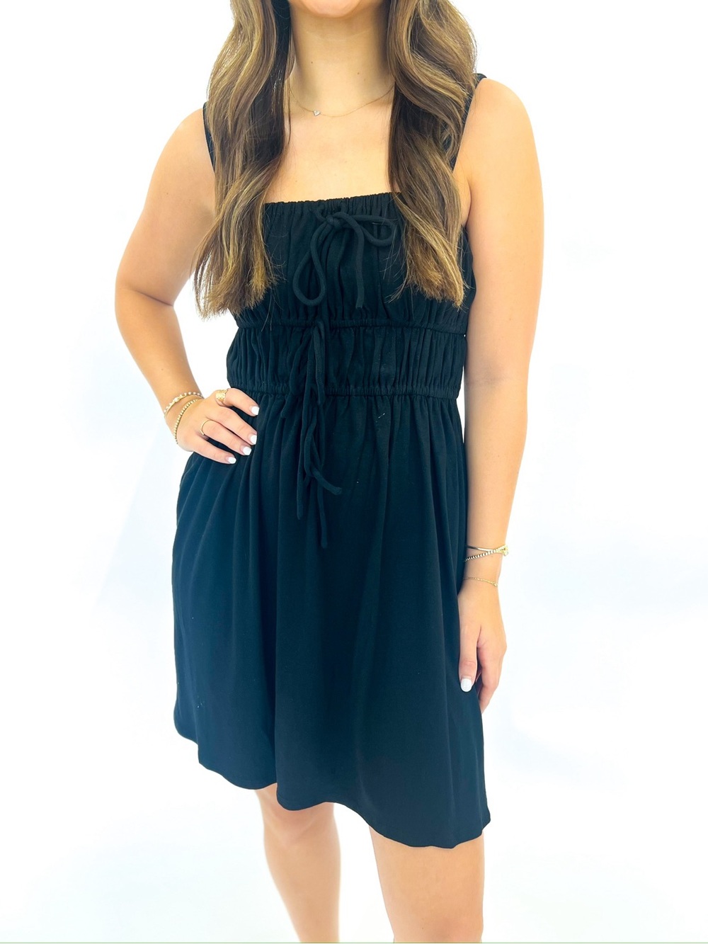 Sadie & Sage Black Smocked Sundress